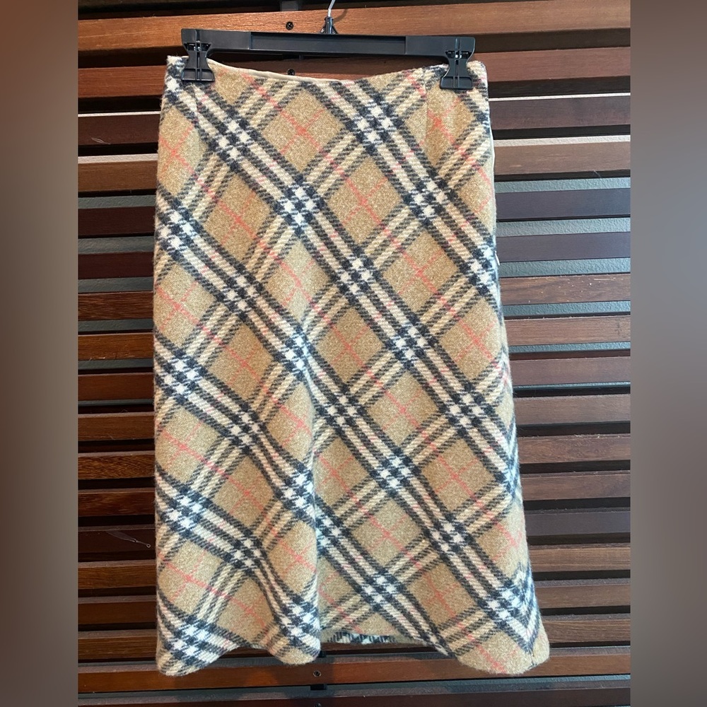 Burberry Nova check print wool skirts